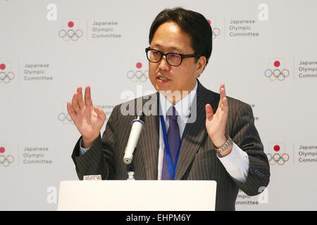 Shuichi Takano, 16 mars 2015 : séminaires de direction pour les organisations sportives ont lieu au Centre de formation national d'Ajinomoto, Tokyo, Japon. © Ito Shingo/AFLO SPORT/Alamy Live News Banque D'Images