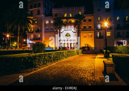 La Casa Monica Hotel la nuit à Saint Augustine, en Floride. Banque D'Images