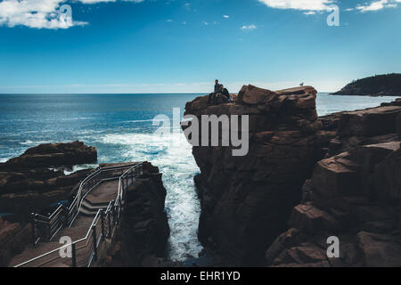 Le Thunder Hole, à l'Acadia National Park, Maine. Banque D'Images