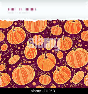 Citrouilles Thanksgiving déchiré de fond sans soudure horizontale Banque D'Images