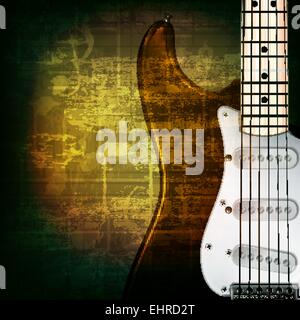 Abstract green grunge music background de guitare électrique Illustration de Vecteur