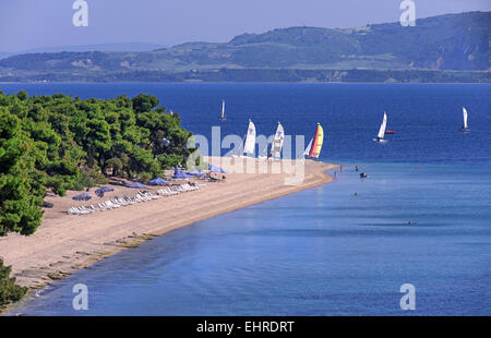 Sports d'eau en Gregolimano beach, au nord de l'Eubée(l'Eubée) Island, près de la ville de spa, d''Edipsos Eubée, Grèce Banque D'Images