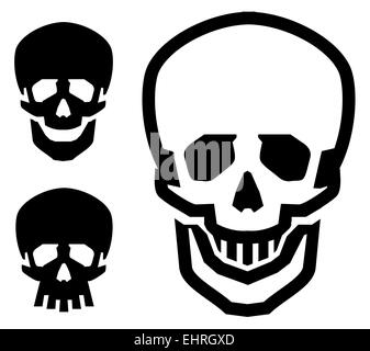 Skull logo vector modèle. pirate ou icône zombie. Banque D'Images