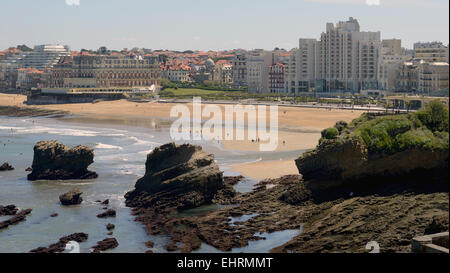 Plage Grand Plage Biarritz sur la côte atlantique sud-ouest de la France Banque D'Images