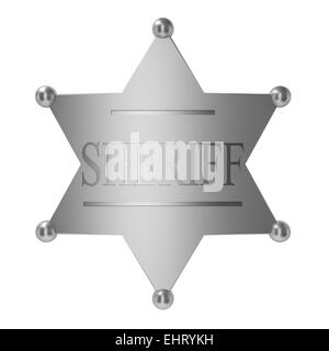 Badge de shérif. 3d illustration sur fond blanc Banque D'Images