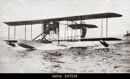 Un hydravion britannique pendant la Première Guerre mondiale. Banque D'Images