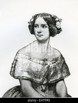 JENNY LIND (1820-1887) Chanteuse d'opéra suédoise dans une gravure d'après une peinture de 1862 Banque D'Images