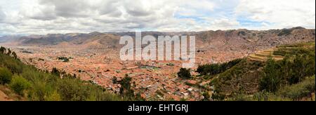 Vue aérienne de Cuzco, Pérou, Amérique du Sud Banque D'Images