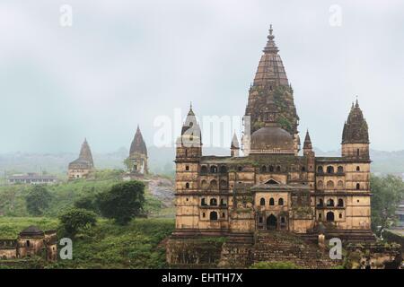 Vieux Chaturbhuj Temple Hindou, Orchha, Inde Banque D'Images