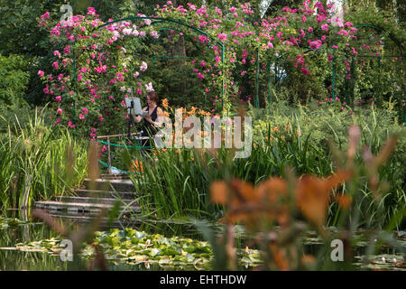 La maison de Claude Monet à Giverny, EURE (27), Haute-Normandie, France Banque D'Images