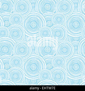 La texture de l'eau circle Doodle motif de fond transparent Banque D'Images