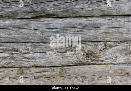 Mur en bois d'une cabane en Autriche. Banque D'Images