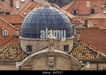 Sculpture de l'église St Blaise Dubrovnik Croatie Banque D'Images