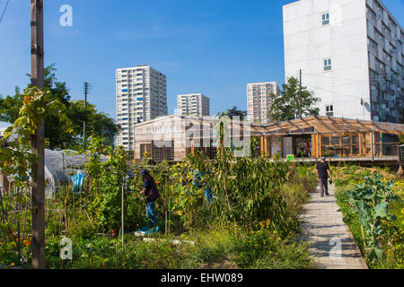 Projet de jardin expérimental-R UBAN PAR L'ATELIER D'ARCHITECTURE AUTOGEREE (AAA), Colombes (92) Hauts-de-Seine, FRANCE Banque D'Images