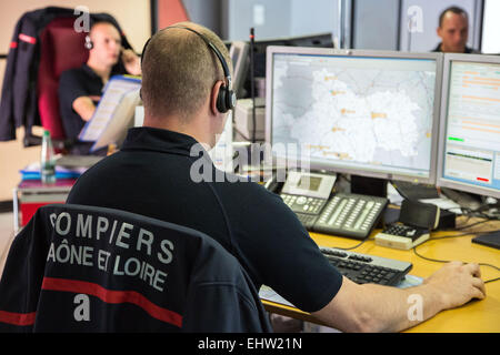 SERVICES D'INCENDIE ET D'URGENCE DU MINISTÈRE DE LA Saône-et-Loire (SDIS71), Nantes, FRANCE Banque D'Images