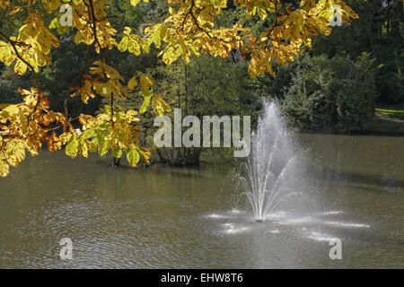 Casino park avec fontaine en Allemagne Banque D'Images