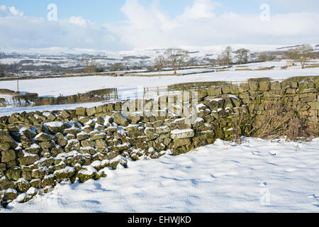 Wensleydale voir dans la neige Banque D'Images