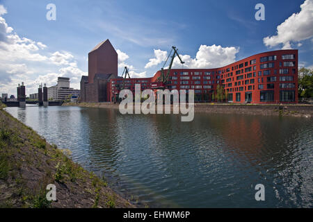 Archives NRW, port intérieur de Duisburg, Allemagne. Banque D'Images