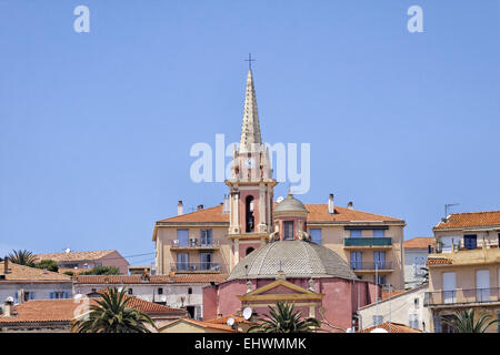 Église romane Marie Majeure, Calvi, Corse Banque D'Images