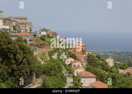 Village de Cervione, Costa Verde, Corse Banque D'Images