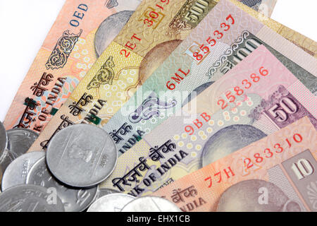 Monnaie indienne avec monnayeur Banque D'Images
