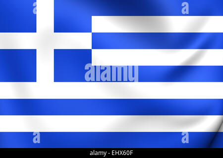 Drapeau de la Grèce. Close Up. Banque D'Images