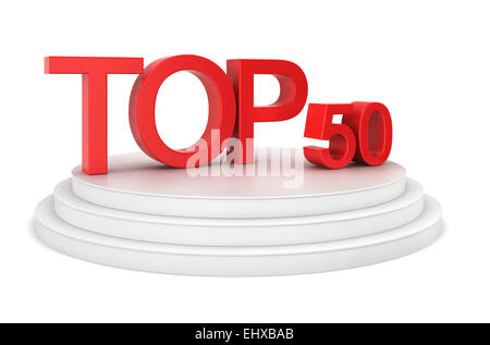 Top 50. 3d illustration sur fond blanc Banque D'Images