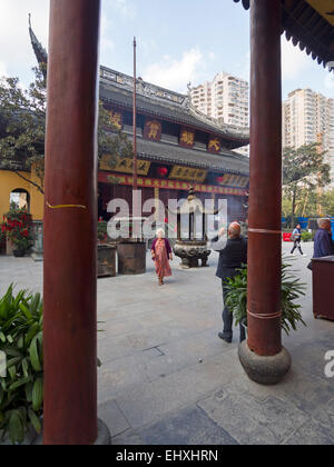 Cour de le temple du Bouddha de Jade à Shanghai, Chine Banque D'Images