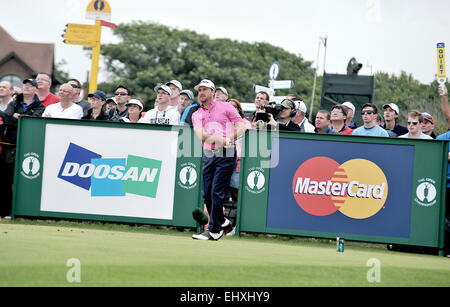 Hoylake Royal Open Golf Championship 2014. Dernière journée à Hoylake l'Open 2014. Dimanche à l'Open 2014 Royal Liverpool Hoylake. Sur le parcours l'open Banque D'Images