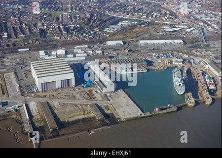 Chantier naval Cammell Laird, Birkenhead, Mersey, Merseyside, North West England UK Banque D'Images