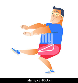 Fat Man joue le sport. La perte de poids la santé gymnastique Banque D'Images
