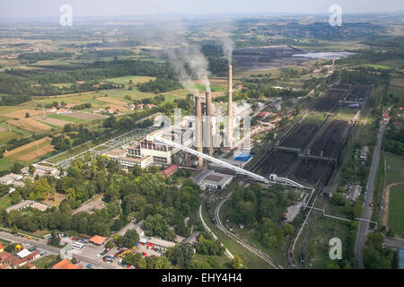 Centrale de mine de charbon, vue aérienne Banque D'Images