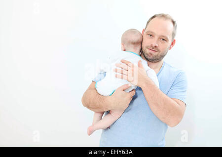 Père avec baby boy Banque D'Images