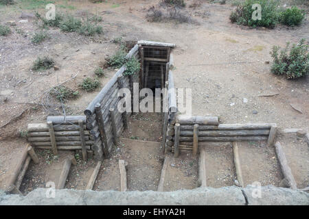 Gallipoli, en Turquie, WW1 tranchée - 2015 Centenaire Banque D'Images