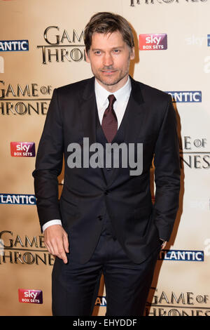 Londres, Royaume-Uni. 18 mars 2015. Nikolaj Coster-Waldau assiste à la première mondiale de Game of Thrones : Saison 5 à la Tour de Londres à Londres, au Royaume-Uni. Credit : Londres pix/Alamy Live News Banque D'Images