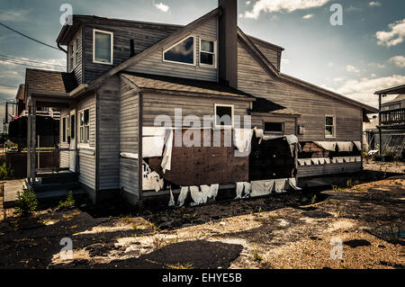 Chambre endommagées par l'Ouragan Sandy, à Point Pleasant Beach, New Jersey. Banque D'Images