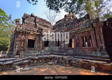 Banteay Kdei Temple à Siem Reap, Cambodge. Pas de personnes dans la photo avec ciel bleu. Banque D'Images