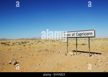 Tropique du Capricorne signe, Désert du Namib, Namibie Banque D'Images