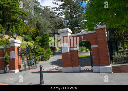 Entrée au Jardin botanique, Wellington, Île du Nord, Nouvelle-Zélande Banque D'Images