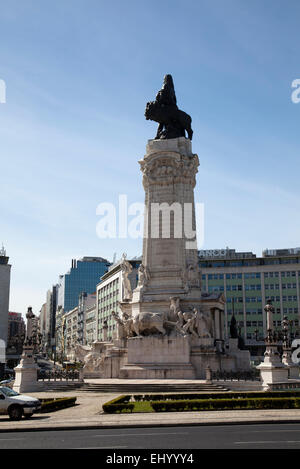 Au rond-point Marquês de Pombal à Lisbonne - Portugal Banque D'Images