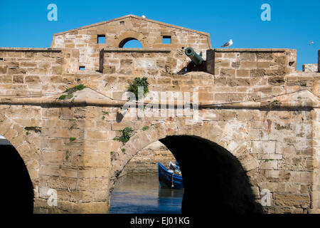 Skala du port, Essaouira, Maroc, Afrique du Nord Banque D'Images