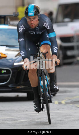 Le Tour de Bretagne - Stage 8a comprend : Bernhard Eisel Où : London, Royaume-Uni Quand : 14 mai 2014 Banque D'Images