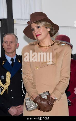 Copenhague, Danemark. 18 Mar, 2015. Reine Maxima des Pays-Bas visite Hôpital Bispebjerg à Copenhague, Danemark, 18 mars 2015. Roi des Pays-Bas et de la Reine sont au Danemark pour une visite d'Etat de deux jours. Dpa : Crédit photo alliance/Alamy Live News Banque D'Images