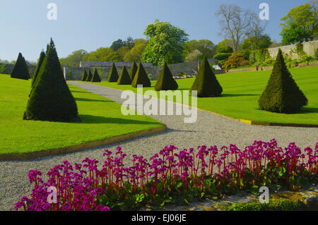 Jardin, Plas Cadnant, Menai Bridge, Anglesey, au nord ouest du pays de Galles Banque D'Images