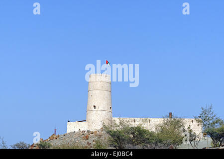 Moyen Orient, Proche Orient, Émirats arabes unis, ÉMIRATS ARABES UNIS, Sharjah, Khor Kalba, Al Ghayl fort, station ornithologique, l'architecture, Fla. Banque D'Images