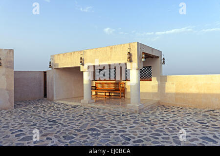 Moyen Orient, Proche Orient, Émirats arabes unis, ÉMIRATS ARABES UNIS, Sharjah, Khor Kalba, Al Ghayl fort, station ornithologique, bâtiment, constru Banque D'Images