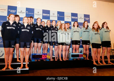 Londres, Royaume-Uni. 19 mars, 2015. L'annonce de l'équipage et peser dans le 2015 de BNY Mellon Boat Race et le Newton Women's Boat Race. Les équipes de femmes ensemble. Credit : Action Plus Sport Images/Alamy Live News Banque D'Images