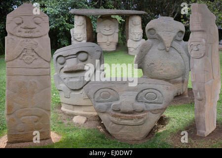 Amérique du Sud, Amérique latine, Colombie, parc archéologique, San Agustin, archéologie, statues, Indien, Banque D'Images