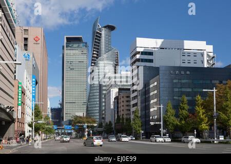 Avenue, City, Japon, Asie, Aichi, architecture, colorée, centre-ville, l'automne, Nagoya, aucun peuple, Skyline, touristique, voyages, urbain, Banque D'Images