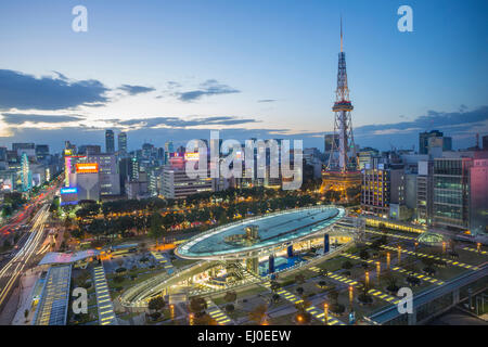 District, Japon, Asie, Cityscape, Nagoya, Ville, Sakae, TV Tower, Aichi, architecture, colorée, centre-ville, l'automne, l'éclairage, Nagoya, Banque D'Images